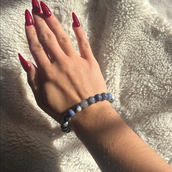 Sodalite Crystal Bracelet – 7” | Natural Stones | Deep Azure | Raw Beauty | - Picture 4 of 5